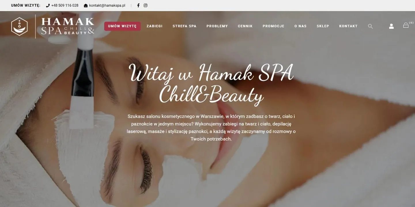 Сайт, который мы сделали для Hamak Spa (hamakspa.pl)
